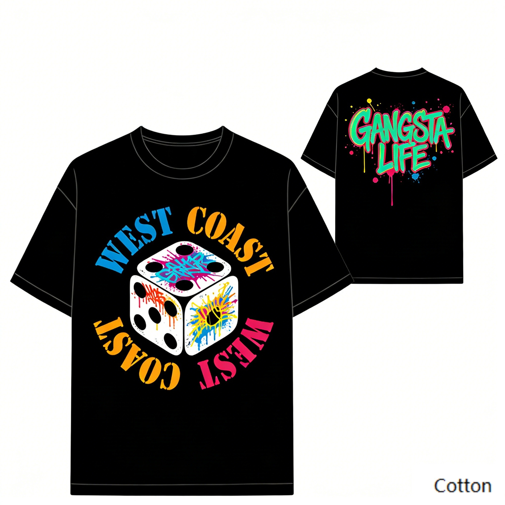 2026 Dice Graffiti Print T Shi - đánh giá và giá The Korean Lifestyle