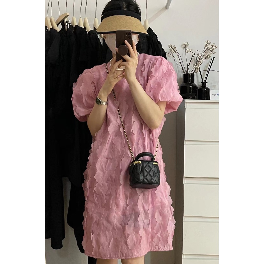 Floral Bubble Sleeve Dress Kor - đánh giá và giá The Korean Lifestyle
